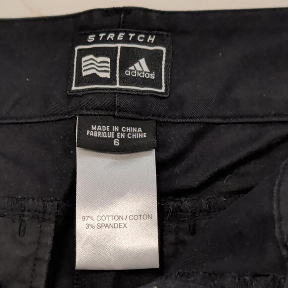 Adidas Sz 6 Women Shorts Black Stretch Pockets Performance Zip Fly Golf Bermuda - Picture 8 of 10
